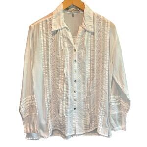JP and Mattie White Turn of the Century Blouse - size Small
